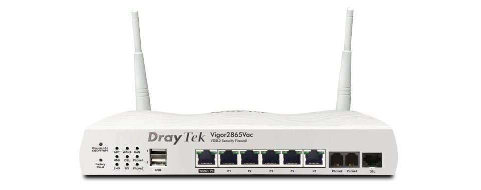 DrayTek Vigor 2865Vac VDSL VoIP WLAN Firewall Router Front