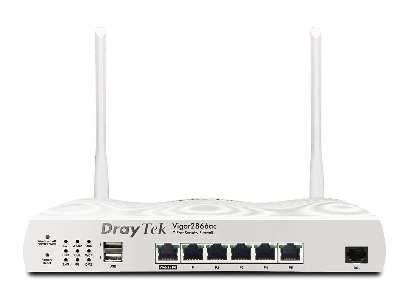 DrayTek 2866ac G.fast DSL Ethernet Wifi Router Front View