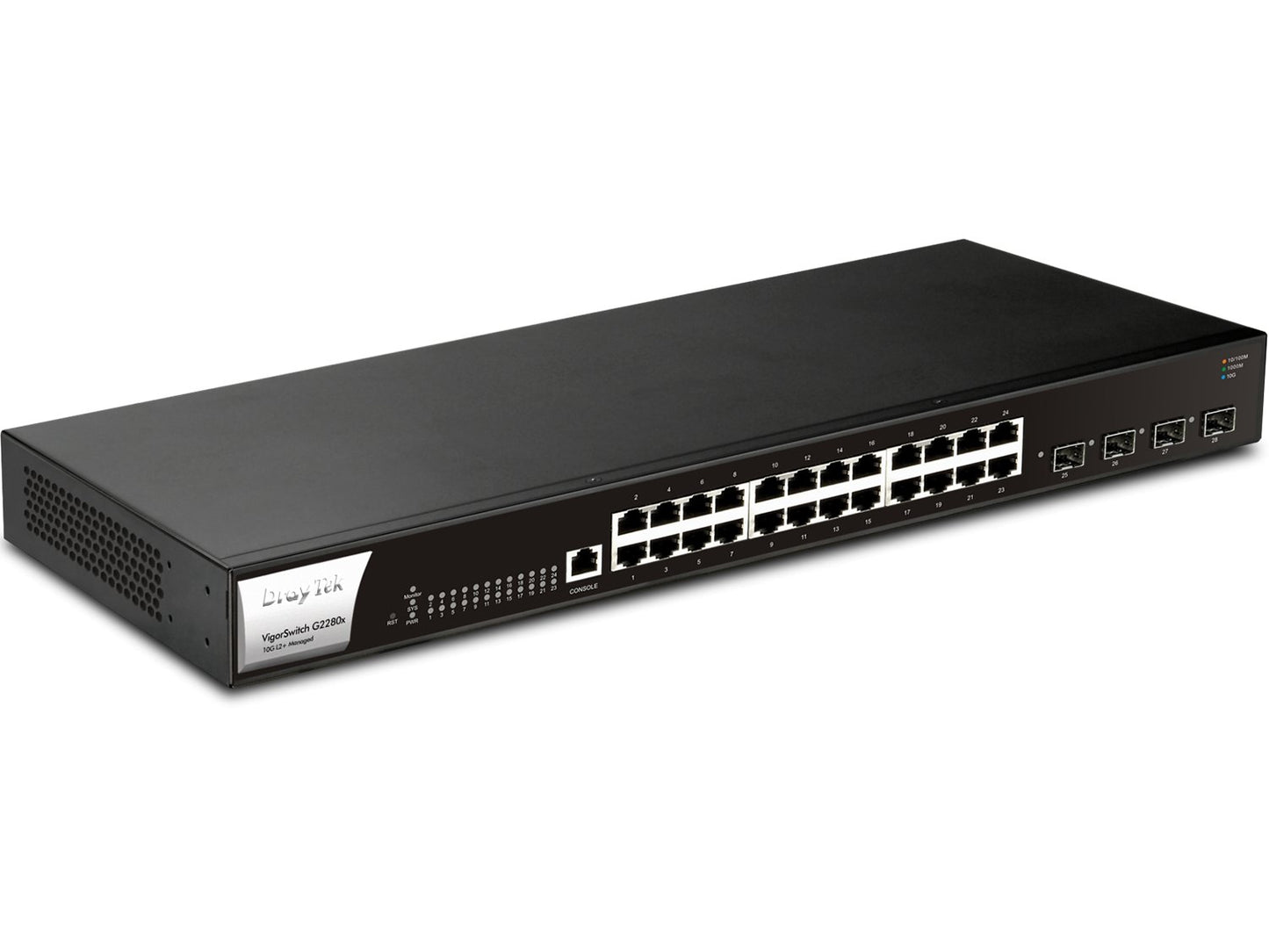 DrayTek VigorSwitch G2280x 28-Port Layer 2+ Managed 10G Switch Right Side View