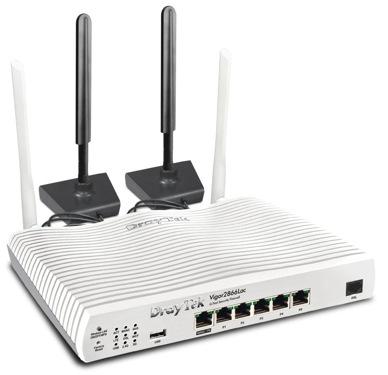 DrayTek Vigor 2866LAC Wi-Fi 6 VDSL VoIP WLAN Firewall Router Left View