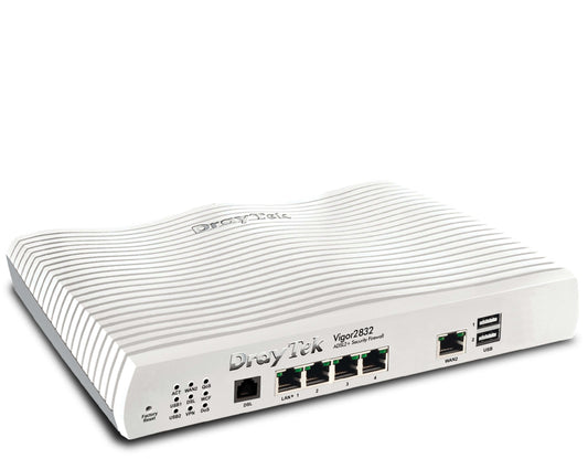 draytek VIGOR 2832 V2832-K ADSL Firewall Triple-WAN ADSL2+ Broadband Router with Load Balancing VPN & 3G/4G LTE Support