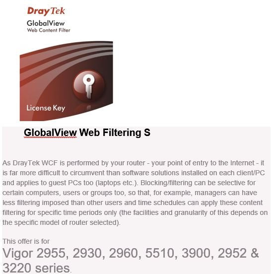 Draytek Web Content Filtering Image with description